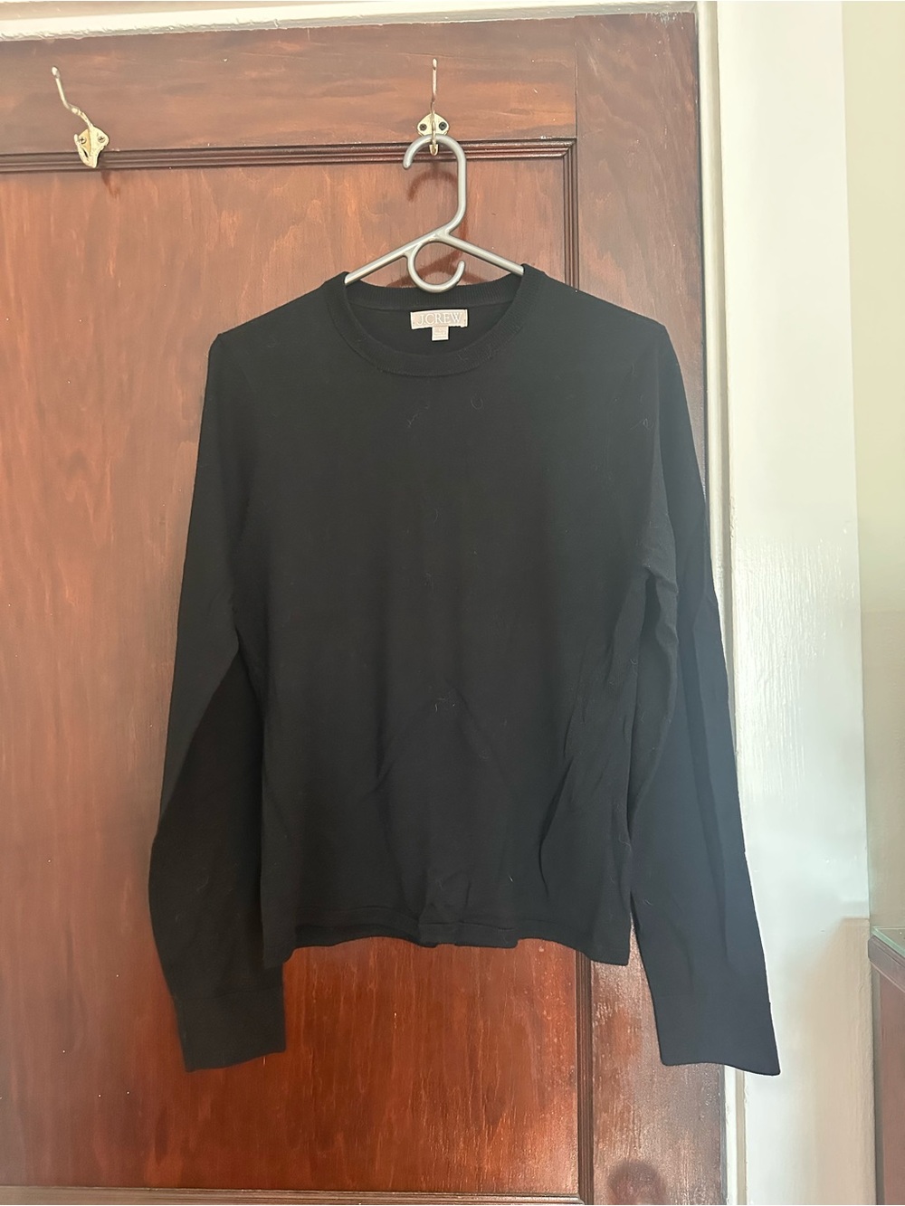 J. Crew Black Crewneck Long-Sleeve Top